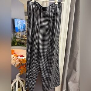 Nordstrom Black and White Houndstooth Wide Leg Pants